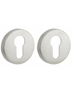 Thirard Paire de rosaces rondes pour cylindre, inox -* Rosace De Porte