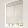 Discount Linder Paire de vitrage en lin avec finition soignée point clair - 60x200cm - Ecru