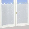 Clearance Dylrev Paire de vitrage tamisant étamine à pattes blanc L.120 x l.45cm