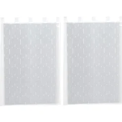 Discount Dylrev Paire de vitrage tamisant étamine à pattes effet fils coupés blanc L.90 x l.60cm