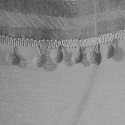 Paris Prix Paire de Voilages à Pompons "Poupette" 60x120cm Gris* Brise-Bise