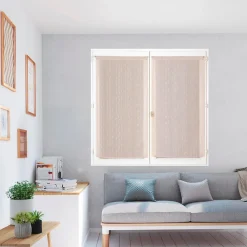 Sale Dylrev Paire de voilages brodés en polyester, 60x160cm, finition passe-tringle, couleur galet