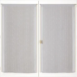 Best Dylrev Paire de voilages brodés gris 60x120cm, finition passe-tringle - Prêts à poser