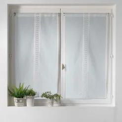 Paris Prix Paire de Voilages "Crochettina" 60x90cm Blanc* Brise-Bise