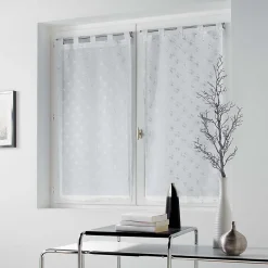 Paris Prix Paire de Voilages "Damina" 60x90cm Blanc* Brise-Bise