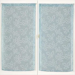 Best Dylrev Paire de Voilages en Lin Imprimé Gomme - Finition Passe-Tringle 60x120cm Bleu
