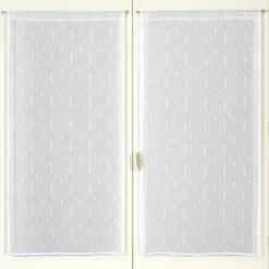 Best Dylrev Paire de voilages en étamine blanche 60x120cm avec finition passe-tringle, prêts à poser