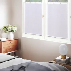 Clearance Dylrev Paire de voilages en étamine unie avec œillets métalliques 60x120 cm - Blanc