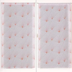 Outlet Dylrev Paire de Voilages Géométriques Terracota 60x90cm avec Finition Passe-Tringle