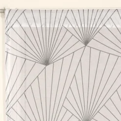 Best Dylrev Paire de Voilages Géométriques Gris 60x120cm avec Finition Passe-Tringle