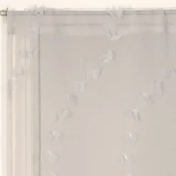 Sale Dylrev Paire de Voilages Gris à Petits Nœuds 60x90cm - Finition Passe-Tringle