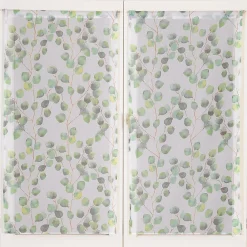 Sale Dylrev Paire de Voilages Imprimés Feuilles 60x120cm - Finition Passe-Tringle en Vert