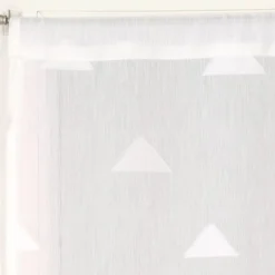 Clearance Dylrev Paire de Voilages Jacquard Triangulaire 60x160cm - Finition Passe-Tringle Blanc
