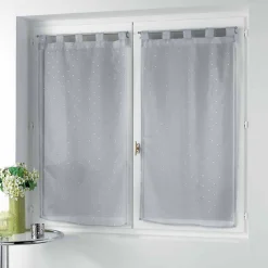 Paris Prix Paire de Voilages "Orion" 60x120cm Gris* Brise-Bise