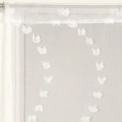 Online Dylrev Paire de voilages petits-nœuds blancs 60x160cm avec finition passe-tringle