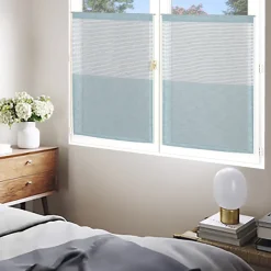 Discount Dylrev Paire de voilages étamine rayée céladon 60x90cm pour une décoration élégante