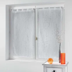Best Douceur D'Intérieur Paire droite passants 2 x 90 x 120 cm voile sable applique filiane Blanc