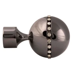 Discount Riel Chyc Paire embouts de tringle "Sphère strassée" (Diam. 20 mm - Gris souris)