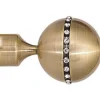 Riel Chyc Paire embouts de tringle "Sphère strassée" (Diam. 20 mm - Doré)* Kit De Barre De Rideau