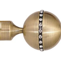 Riel Chyc Paire embouts de tringle "Sphère strassée" (Diam. 20 mm - Doré)* Kit De Barre De Rideau