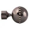 Riel Chyc Paire embouts de tringle "Sphère strassée" (Diam. 20 mm - Gris Foncé)* Kit De Barre De Rideau