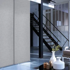 New Madeco Panneau japonais tamisant uni chiné gris l.45 x H.260cm