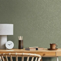 William Morris at Home Papier peint à peindre vinyle intissé feuillage L.1000 x l.52 cm William Morris Willow* Papier Peint À Peindre