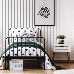 Decochic Papier peint adhésif carreaux blanc et noir en vinyle lavable et amovible - 1 rouleau 50x300 cm -* Papier Peint Pour Salle De Bains|Papier Peint Géométrique