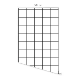 Decochic Papier peint adhésif carreaux blanc et noir en vinyle lavable et amovible - 1 rouleau 50x300 cm -* Papier Peint Pour Salle De Bains|Papier Peint Géométrique