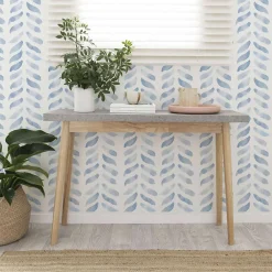 Outlet Decochic Papier peint adhésif chevron bleu et blanc en vinyle lavable et amovible - 1 rouleau 50x300 cm -