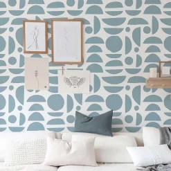 Decochic Papier peint adhésif clair de lune bleu en vinyle lavable et amovible - 1 rouleau 50x300 cm -* Papier Peint Pour Salle De Bains|Papier Peint Pour Salon