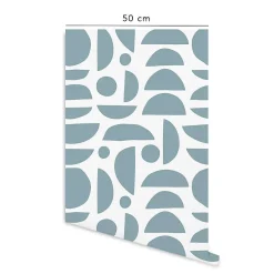 Decochic Papier peint adhésif clair de lune bleu en vinyle lavable et amovible - 1 rouleau 50x300 cm -* Papier Peint Pour Salle De Bains|Papier Peint Pour Salon