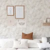 Decochic Papier peint adhésif feuilles tropicales écru en vinyle lavable et amovible - 1 rouleau 50x300 cm -* Papier Peint Pour Salon