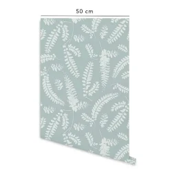 Online Decochic Papier peint adhésif feuillage bleu en vinyle lavable et amovible - 1 rouleau 50x300 cm -