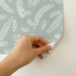 Online Decochic Papier peint adhésif feuillage bleu en vinyle lavable et amovible - 1 rouleau 50x300 cm -