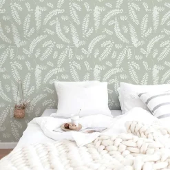 New Decochic Papier peint adhésif feuillage vert en vinyle lavable et amovible - 1 rouleau 50x300 cm -