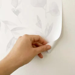 Decochic Papier peint adhésif feuillage aquarelle gris en vinyle lavable et amovible - 1 rouleau 50x300 cm -* Papier Peint Pour Salle De Bains|Papier Peint Pour Cuisine