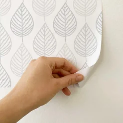 Clearance Decochic Papier peint adhésif feuilles gris en vinyle lavable et amovible - 1 rouleau 50x300 cm -
