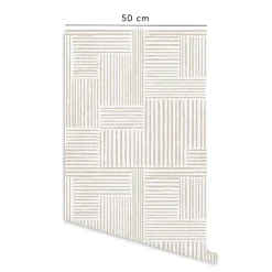 Decochic Papier peint adhésif harmonie écru en vinyle lavable et amovible - 1 rouleau 50x300 cm -* Papier Peint Pour Salle De Bains