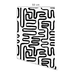 Discount Decochic Papier peint adhésif jardin zen noir en vinyle lavable et amovible - 1 rouleau 50x300 cm -