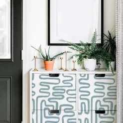 Decochic Papier peint adhésif jardin zen bleu en vinyle lavable et amovible - 1 rouleau 50x300 cm -* Papier Peint Pour Cuisine