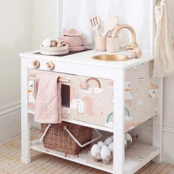 Decochic Papier peint adhésif licornes rose en vinyle lavable et amovible - 1 rouleau 50x300 cm -*Enfant Papier Peint Enfant