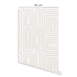 Decochic Papier peint adhésif ligne d'encre ivoire en vinyle lavable et amovible - 1 rouleau 50x300 cm -* Papier Peint Pour Salle De Bains