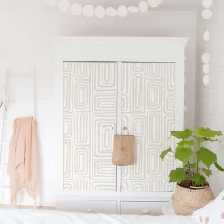 Decochic Papier peint adhésif ligne d'encre ivoire en vinyle lavable et amovible - 1 rouleau 50x300 cm -* Papier Peint Pour Salle De Bains