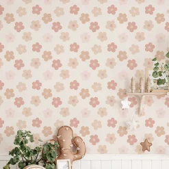 Decochic Papier peint adhésif marguerites rose en vinyle lavable et amovible - 1 rouleau 50x300 cm -*Enfant Papier Peint Pour Cuisine|Papier Peint Enfant