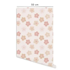 Decochic Papier peint adhésif marguerites rose en vinyle lavable et amovible - 1 rouleau 50x300 cm -*Enfant Papier Peint Pour Cuisine|Papier Peint Enfant