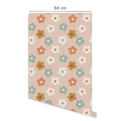 Decochic Papier peint adhésif marguerites multicolore en vinyle lavable et amovible - 1 rouleau 50x300 cm -*Enfant Papier Peint Enfant