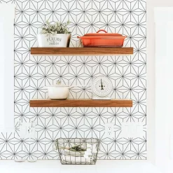 Online Decochic Papier peint adhésif noir et blanc geometrique en vinyle lavable et amovible - 1 rouleau 50x300 cm -