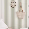 Outlet Decochic Papier peint adhésif petites rayures vert et blanc vinyle lavable et amovible - 1 rouleau 50x300 cm -