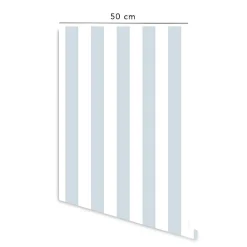 Sale Decochic Papier peint adhésif rayures bleu et blanc en vinyle lavable et amovible - 1 rouleau 50x300 cm -